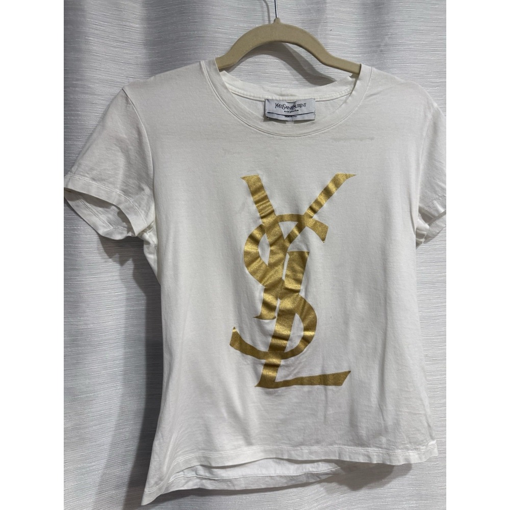 YSL White T-shirt Sz S